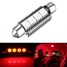 4SMD 42mm Festoon LED 12V Red Interior Light Bulb Dome Map - 1