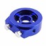 Aluminum Blue Oil Filter Adapter Sandwich M20 Gauge Cooler Plate - 3