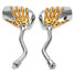 Rearview Skull Motorcycle Universal Chrome Mirrors Gold - 1