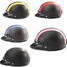 Leather Helmet With Motorcycle Half Open Face Sun Visor Goggles - 2