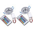 Led Ceiling Lights Remote 2 Pcs Ac 85-265 V Controlled Panel Light Recessed - 1