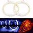 Pair White COB 100mm Angel Eye Ring Outside 12V 10W Headlight Aperture - 1