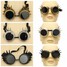 Punk Glasses Cyber Cosplay Goggles Halloween Welding Biker Steampunk Rivets Vintage - 6