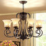 Rustic Dining Room Chandelier Lodge Living Room Bedroom Painting Feature For Mini Style Metal - 1