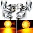 Chrome 2pcs Front Motorcycle LED Turn Signal Fork Clamp For Harley 2pcs Rear 41MM - 1