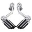 Adjustable 1.25inch Harley Davidson 32mm Short Mount Long Chrome Angled Foot Pegs Pedals - 3