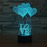 Night Light Heart 3d Art Led Night Light Romantic - 6