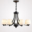 Glass Restaurant Chandelier Retro Pendant Light 8 Heads Living Room - 1