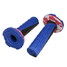 Blue Black 22mm Rubber Handle Bar Red Pair Black Motorcycle Handlebar Grips - 3