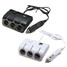 3 Way Cigarette Lighter Splitter Adapter Charger USB Black Socket Multi Car - 7