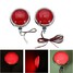 Pair 12V Round Motorcycle LED Headlight 6000LM Bumper Red Blue Flashing Light Safety - 1