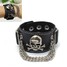Metal Skull Cool Leather Wristband Fashion Black Unisex - 1