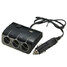 3 Way Cigarette Lighter Splitter Adapter Charger USB Black Socket Multi Car - 2