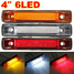 Van Truck Trailer Lorry Clearance Side Marker Light Indicator Lamp 6 LED 12V 24V - 1