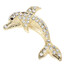 3D Silver Gold Metal Rhinestone Car Stickers Fish Shape - 3