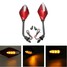 Motorcycle Rear View Mirrors 12V LED Indicator Light Turn Signal 10mm Pair Wind Side 8mm - 1