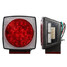 Square Orange Truck Trailer Rear Brake LED White Red Lamp Plate Lights Stud Tail Mount 12V - 3