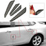 Trims Side Door Guards Carbon Fiber Car edge Real Stickers Protection 4pcs Black - 1