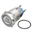 5 Pin Silver Fire 12V 19mm Metal Momentary LED Light Push Button Switch - 4