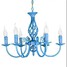 Bedroom Lamp Mediterranean Head Garden Chandelier Lamp Iron Blue Classic - 1