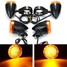 2pcs Front Fork Motorcycle LED Turn Signal Light 41MM 2pcs Rear Clamp For Harley - 1