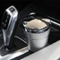 Cigarette Holder Cup Portable LED Car Travel Ashtray Blue Light Silver - 1