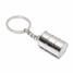 Keyfob Bucket Car Mini Keychain Silver Metal Keyring Model Piston - 1