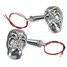 Motorcycle Skull 12V Turn Signal Indicator Amber Light Silver 4 LED - 2