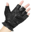 Finger Leather Gloves Black Half Boxing Biker Protective Men's Motorcycle Cycling Sports - 4