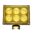 External 12V 18W Six Square LED Headlights Yellow Light Floodlight Motorcycle Super Bright - 2