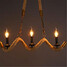 E14 Country Rope Vintage Chandelier Three Industrial American Head - 5