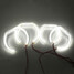 BMW 3 LED Angel Eye Halo Beam Acrylic White Headlights 4pcs Hi Lo Rings - 9