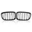 F20 Double Slat Bumper Grille BMW Series One Pair Black Front Matt - 1