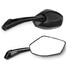 Black Universal 10mm Thread Motorcycle Rear View Side Mirrors Metal 8mm - 4