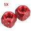 10pcs Red Metal Covers Bike Car Tyre Valve DiCE - 1