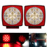 Stud 12V LED Trailer Truck Universal Lamp Square Mount Brake Stop Tail Lights - 1