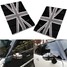 2pcs Black Mini Cooper Flag Union Jack Vinyl Stickers Mirrors - 1