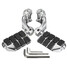 Adjustable Angled Chrome Pair Short Foot Pedal Pegs For Harley Mount - 1