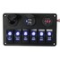 Socket Panel LED Rocker Switch Voltmeter USB Charger Cigarette 6 Gang Car Marine Boat - 1