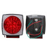 Square Orange Truck Trailer Rear Brake LED White Red Lamp Plate Lights Stud Tail Mount 12V - 7