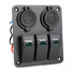 Gang 5V 2.1A Green Circuit Car Marine Boat DC Waterproof LED Rocker Switch Panel Breaker - 3