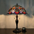 Table Lamp Flower Pattern Alloy Painting Glass Tiffany Light - 1