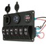 Rocker Switch Panel Circuit Cigarette Lighter Socket 6 Gang Voltmeter Boat Marine USB Socket - 7