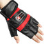 Black Red Sports Finger Leather Gloves Blue Men's Motorcycle Cycling Half Protective Biker - 10