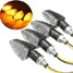 Indicators Light Carbon Motorcycle Turn Signal 4pcs E-MARK 15 LED Bulb - 1