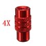 Dust Cover Caps Aluminum Valve 4pcs Red Motorcycle Bicycle MTB - 1