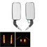 Black Universal 8mm Rear View Mirrors Square Motorcycle LED Turn Signal 10mm Pair - 1