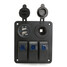 Breaker Waterproof RV LED Rocker Switch Panel Circuit Car Marine Boat Gang Dual USB - 9