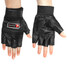 Black Red Sports Finger Leather Gloves Blue Men's Motorcycle Cycling Half Protective Biker - 6