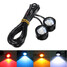 LED Flash License Plate Light Lamp Warming Strobe 2pcs Motorcycle ATV Mirror Decor - 1